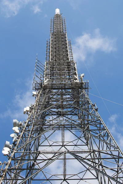 Communications Tower and blue sky — Stok fotoğraf