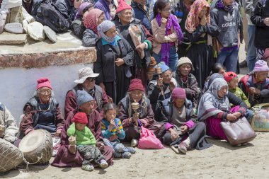Tibetli Budist Lamayuru, Ladakh, Hindistan manastır yaşlı insanlarda