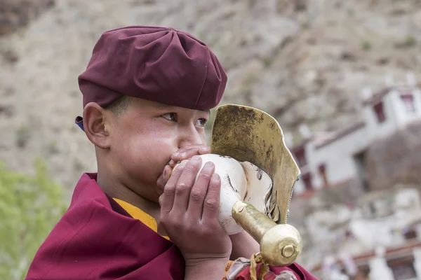 Buddyzmu tybetańskiego Lamy w klasztorze w Hemis, Ladakh, Kaszmir — Zdjęcie stockowe