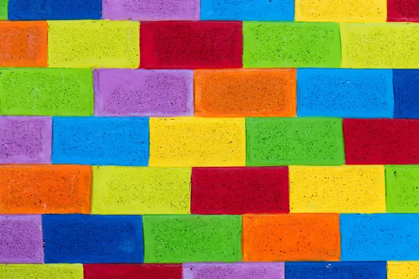 Multicolor Cegła pomalowana ściana tekstur — Zdjęcie stockowe
