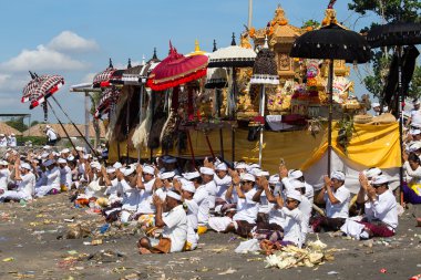 Indonesian people celebrate Balinese New Year and the arrival of spring clipart
