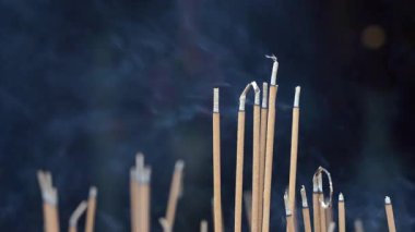 Danang, Vietnam 'daki Budist tapınağında tütsü çubukları dumanla yanıyor.