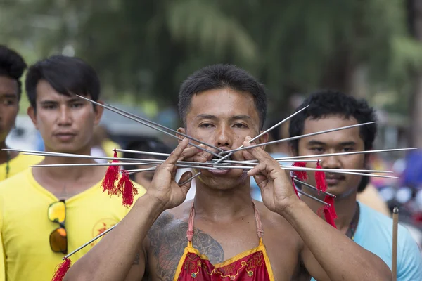 Chiński wegetariańskie Festival w mieście Phuket. Tajlandia — Zdjęcie stockowe