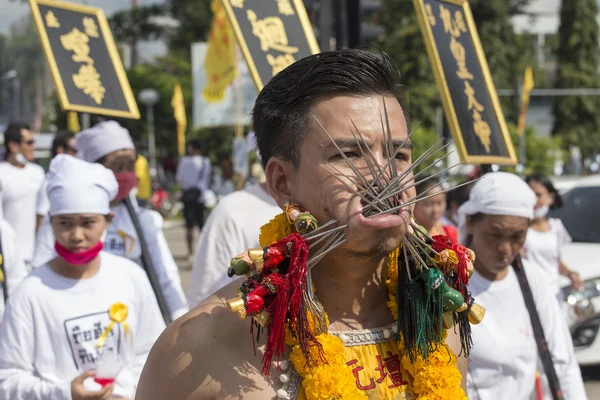 Chinees vegetarisch Festival in Phuket Town. Thailand — Stockfoto