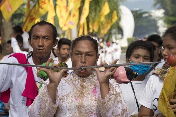 Bir Phuket Town Çin vejetaryen Festivali. Tayland