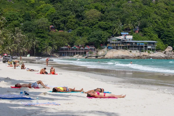 Haad Rin beach på ön Koh Phangan. Thailand — Stockfoto