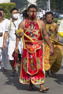 Bir Phuket Town Çin vejetaryen Festivali. Tayland