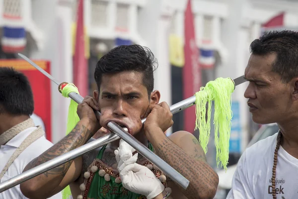 Chinees vegetarisch Festival in Phuket Town. Thailand — Stockfoto