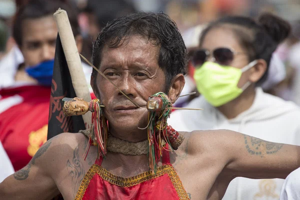 Chinees vegetarisch Festival in Phuket Town. Thailand — Stockfoto