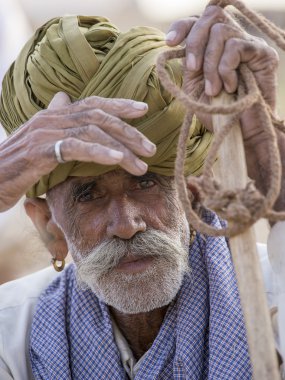 Pushkar portre Hintli adam. Hindistan