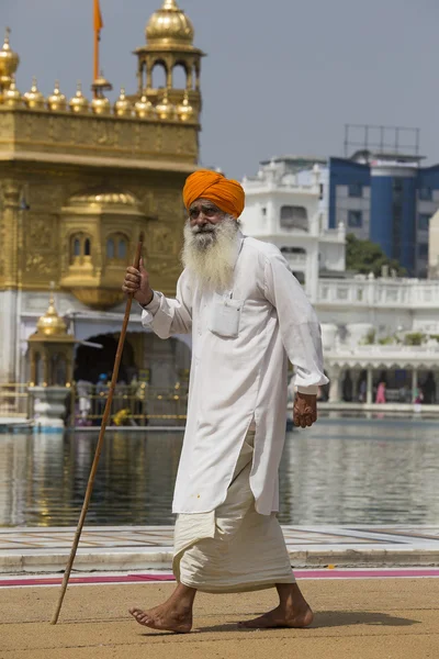 Hombre sij visitando el Templo de Oro en Amritsar, Punjab, India . —  Fotos de Stock