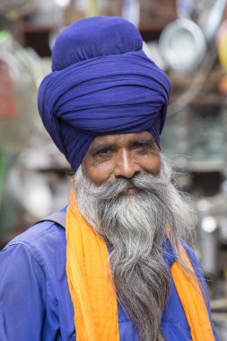 Amritsar, Pencap, Hindistan altın tapınağı ziyaret Sih adam.