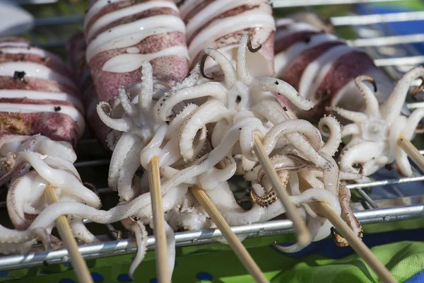 Grilled squid on the market in Thailand — Stock Photo, Image