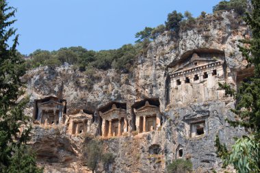 Ancient Lycian Rock Tombs in Fethiye, Turkey clipart
