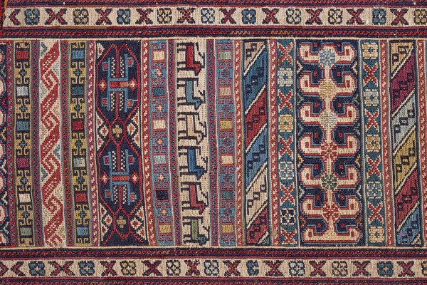 Asijské koberec detail v Istanbulu, Turecko. — Stock fotografie