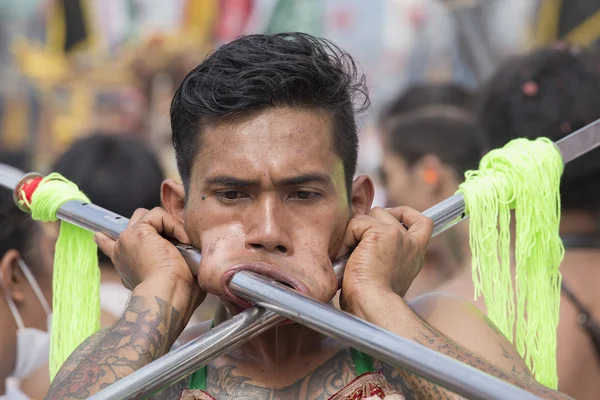 Festival vegetariano cinese a Phuket Town. Tailandia — Foto Stock