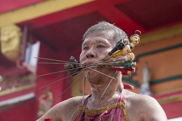 Festival Vegetariano Chino en Phuket Town. Tailandia — Foto de Stock