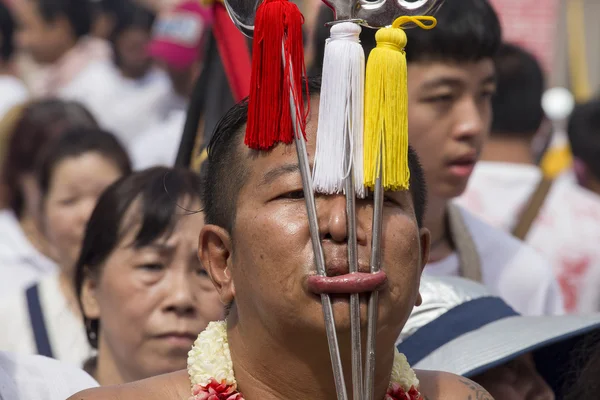 Bir Phuket Town Çin vejetaryen Festivali. Tayland — Stok fotoğraf