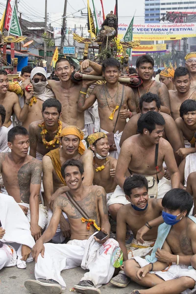 Chiński wegetariańskie Festival w mieście Phuket. Tajlandia — Zdjęcie stockowe