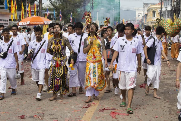 Festival Vegetariano Chino en Phuket Town. Tailandia — Foto de Stock