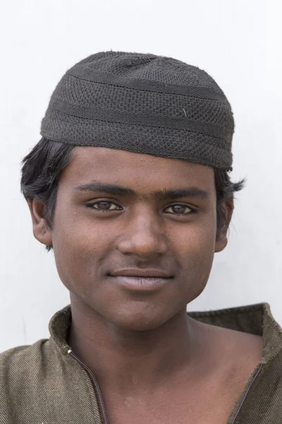 Retrato Hombre musulmán indio en Srinagar, Cachemira, India . — Foto de Stock