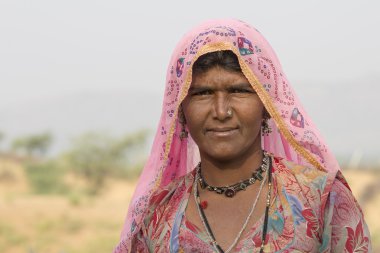Hintli kadın portre. Pushkar, Hindistan