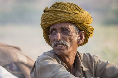 Pushkar portre Hintli adam. Hindistan
