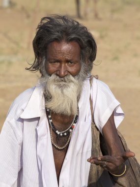 Pushkar portre Hintli adam. Hindistan