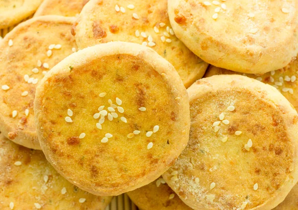 Cheese biscuits, mini pizza — Stock Photo, Image