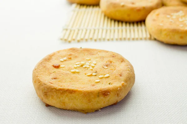 Cheese biscuits, mini pizza — Stock Photo, Image