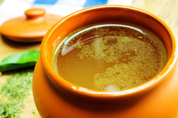 Caldo, caldo, sopa limpa — Fotografia de Stock