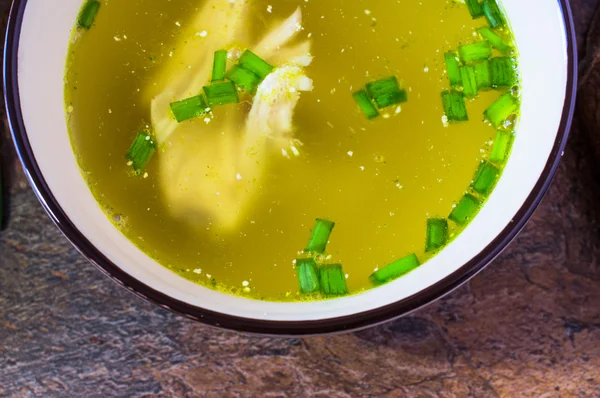 Caldo de galinha, sopa — Fotografia de Stock