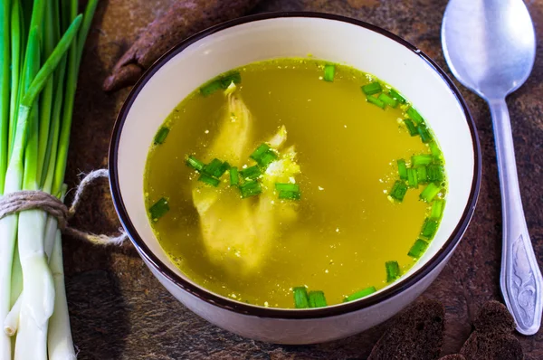 Chicken broth, soup — Stock Photo, Image
