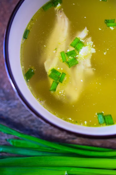 Caldo de galinha, sopa — Fotografia de Stock