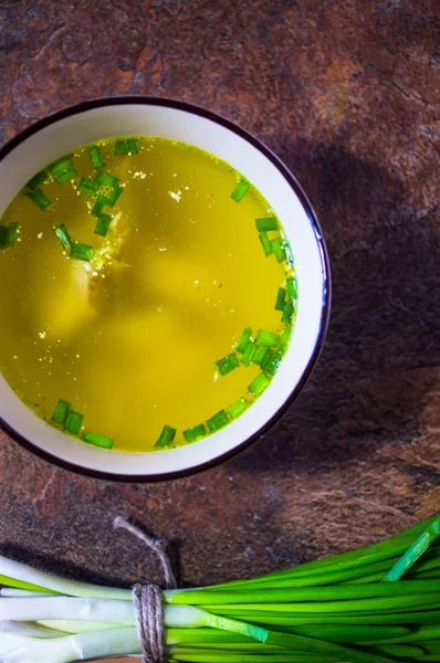 Caldo de galinha, sopa — Fotografia de Stock