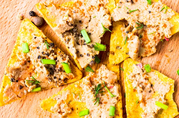 Tapas con paté, carne untada — Foto de Stock