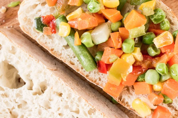 Grönsaker smörgås — Stockfoto