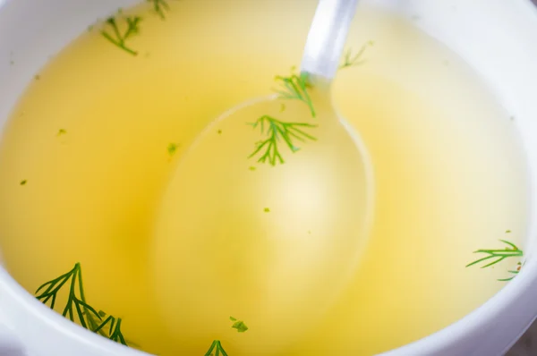 Bouillon, caldo, sopa clara — Fotografia de Stock