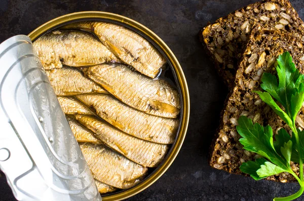 Panino con sardine — Foto Stock