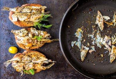 Sandviç, ızgara balık tapas