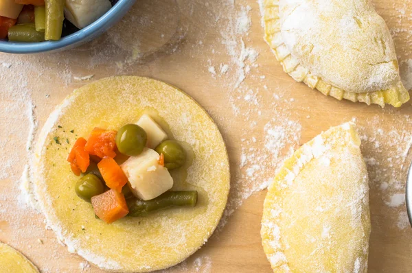 Ravioli with vegetables — Stock Photo, Image