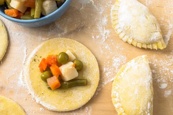 Ravioli with vegetables — Stock Photo, Image