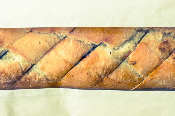 Baguette mit Gewürzen von oben — Stockfoto