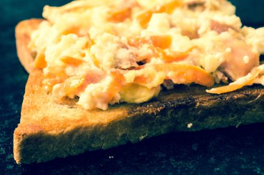 kızarmış ekmek üzerine omlet