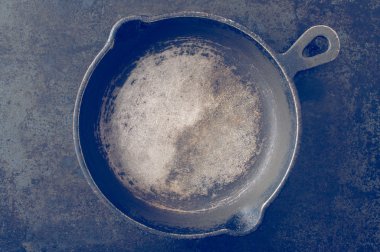 Eski siyah pan Üstten Görünüm