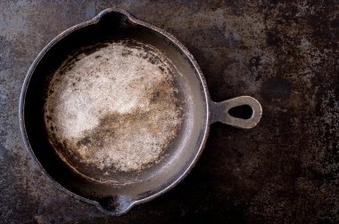 Arka plan için rustik demir pan