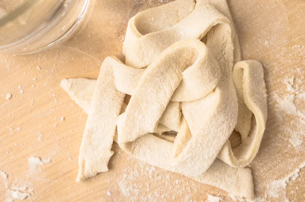 Strips of dough cooked pasta — Stock Photo, Image