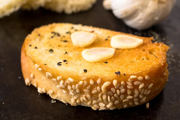 Fried toast garlic top view — Stock Photo, Image