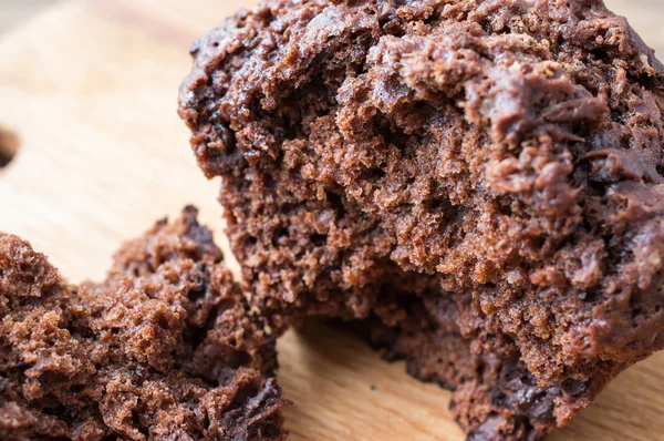 Chocolate banana muffin closeup — Stock Photo, Image