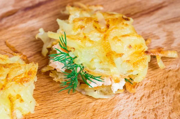 Tasty tapas from grated potatoes — Stock Photo, Image